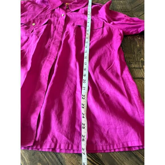 Tory Burch Button Down Women 14 Sheer Cotton Resort Lightweight Preppy Summer - Picture 6 of 12